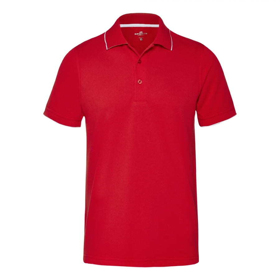 MENS DUET POLO - Pop Red / White
