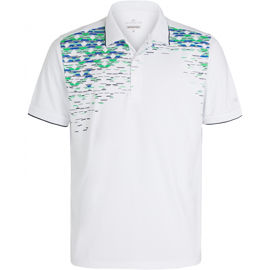 MENS RORY POLO - WHITE / ELECTRIC
