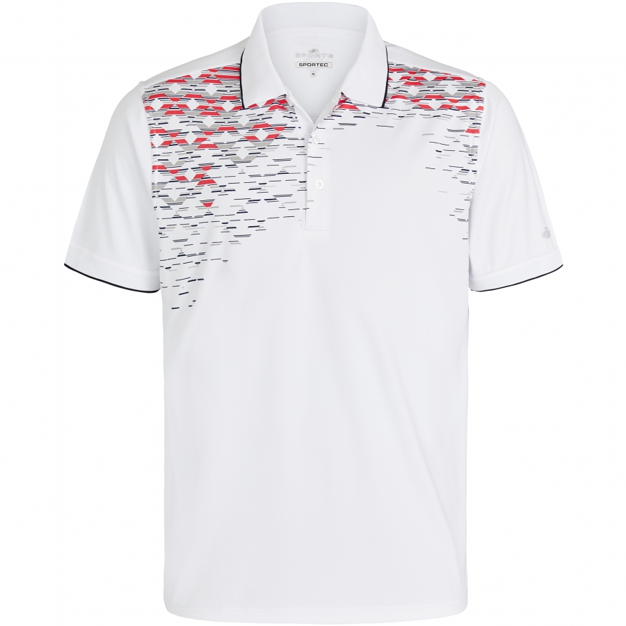 MENS RORY POLO - WHITE/RED