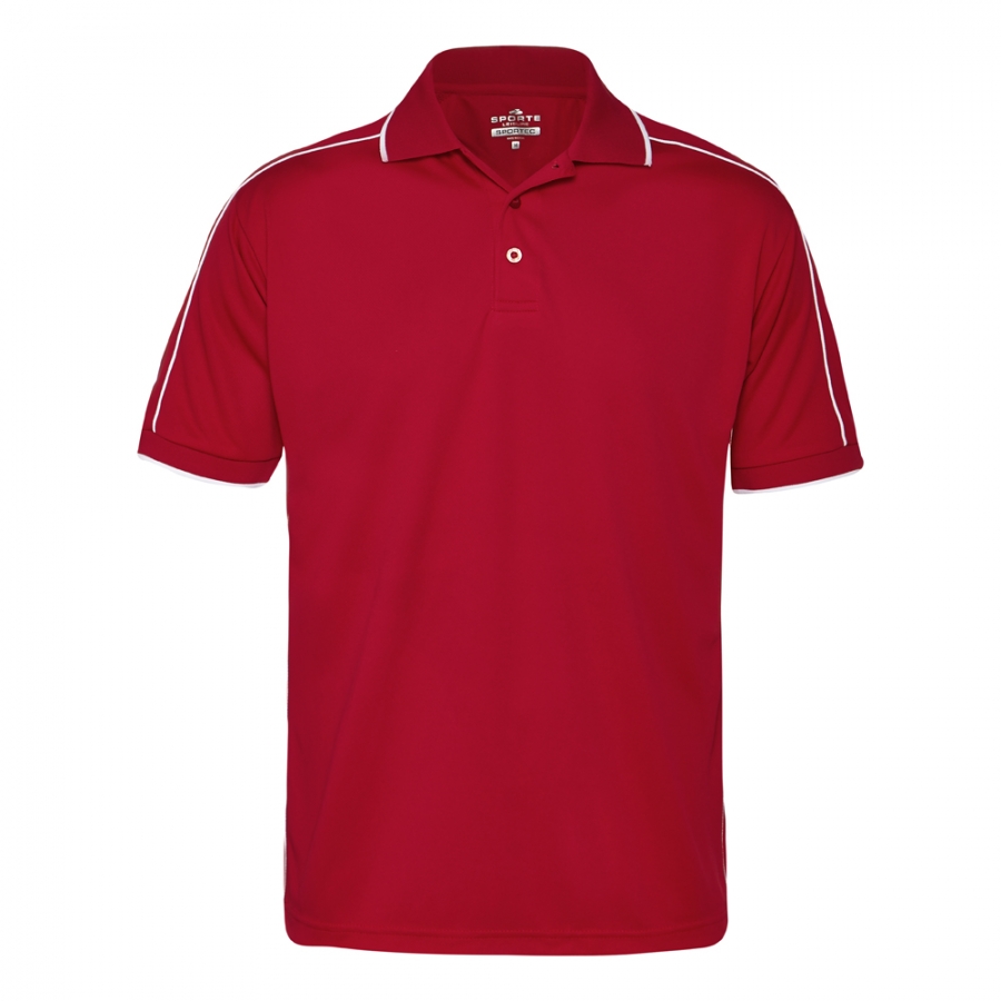 MENS BIRKDALE POLO - RED/WHITE