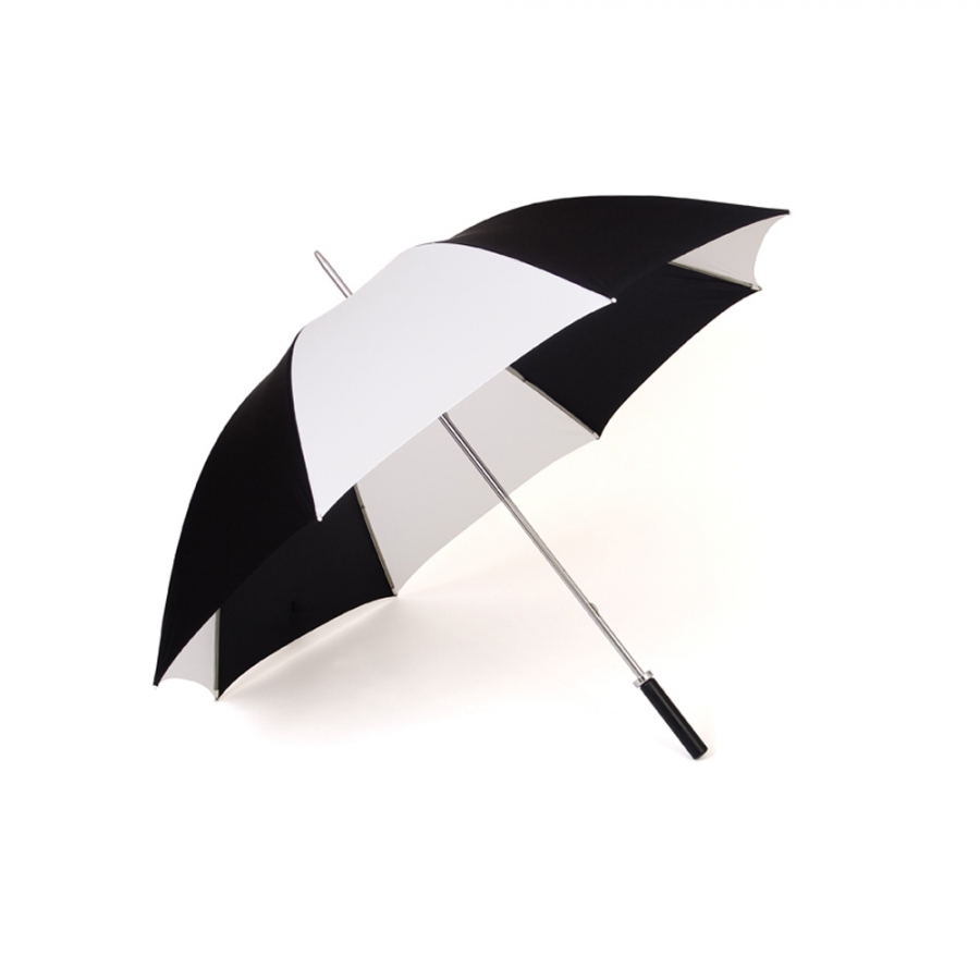 30 INCH Steel Shaft Umbrella - BLACK/WHITE